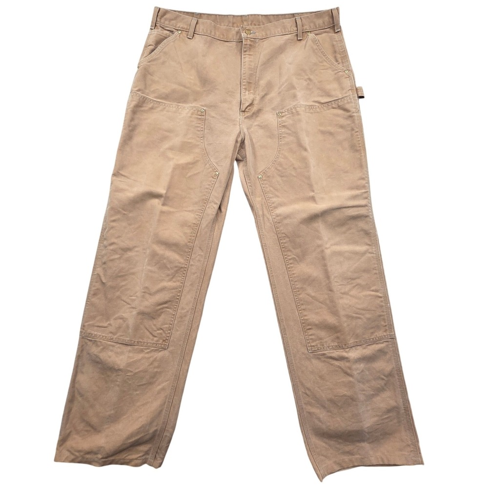 VTG Carhartt B01 BRN Mens 42x36 Double‎ Knee Carpenter Work Pants USA Union